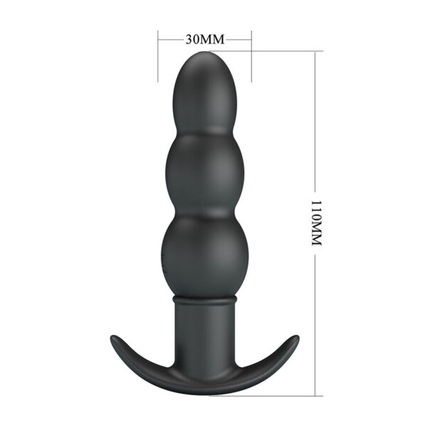 Pretty Love Aeaeas — Vibrating Butt Plug, Silicone, Black — Anal — view 7