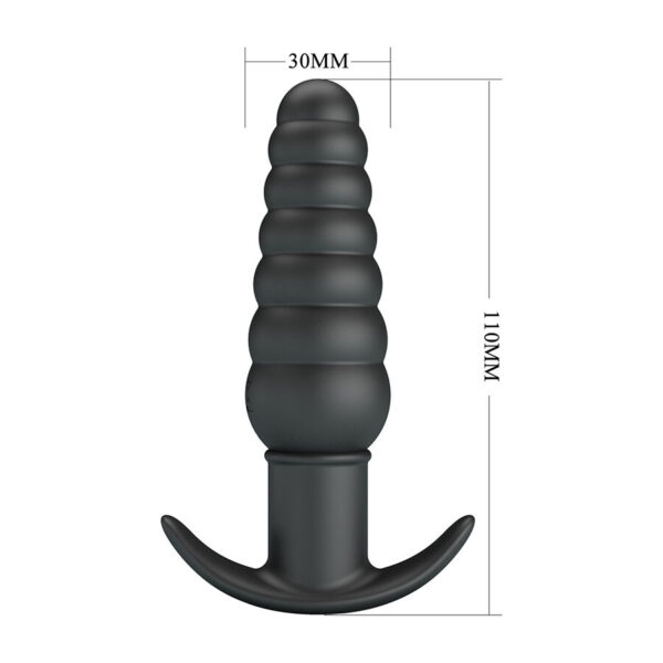 Pretty Love Aeolis — Vibrating Butt Plug, Silicone, Black — Anal — view 8