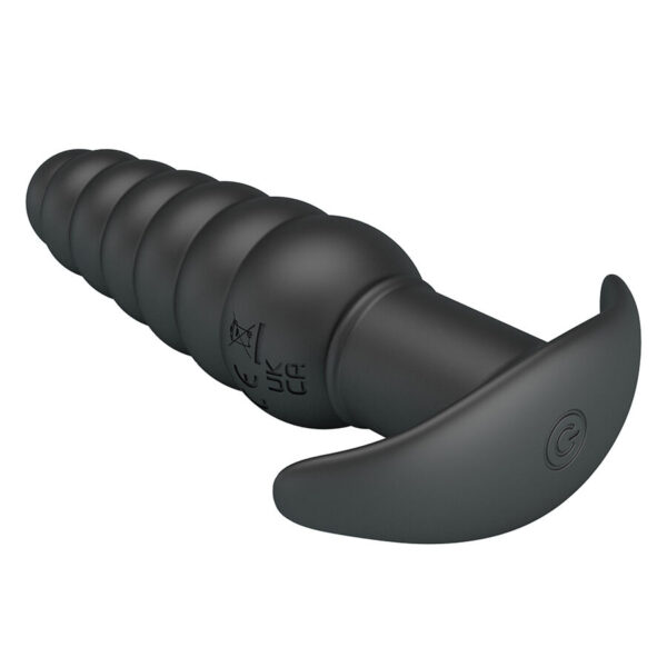 Pretty Love Aeolis — Vibrating Butt Plug, Silicone, Black — Anal — view 6