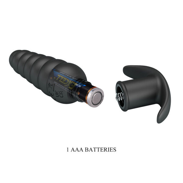 Pretty Love Aeolis — Vibrating Butt Plug, Silicone, Black — Anal — view 7
