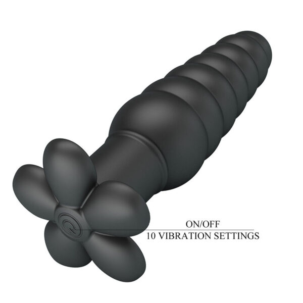 Pretty Love Imron — Vibrating Butt Plug, Silicone, Black — Anal — view 3