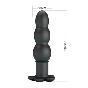 Pretty Love Jadier — Vibrating Butt Plug, Silicone, Black — Anal — view 3