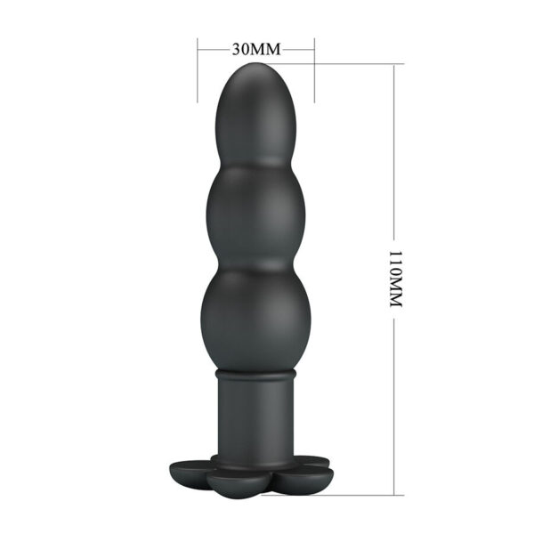 Pretty Love Jadier — Vibrating Butt Plug, Silicone, Black — Anal — view 3