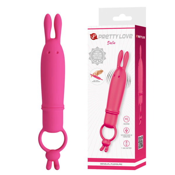 Pretty Love Delia — Rabbit Vibrator, Silicone, Pink — Clitoral Vibrators — view 9