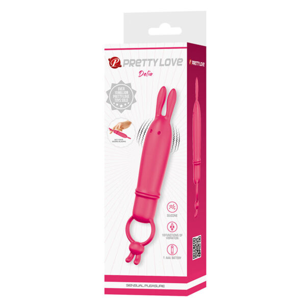 Pretty Love Delia — Rabbit Vibrator, Silicone, Pink — Clitoral Vibrators — view 8