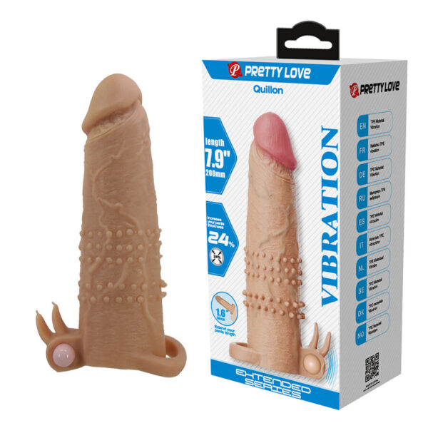 Pretty Love Quillon — Vibrating Penis Sleeve, Studded — Couples — view 7