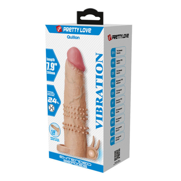 Pretty Love Quillon — Vibrating Penis Sleeve, Studded — Couples — view 2