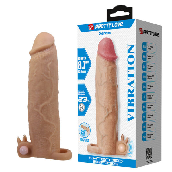 Pretty Love Xerxes — Vibrating Penis Sleeve, Veined — Couples — view 8