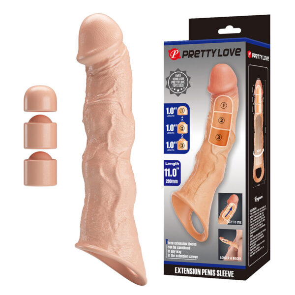 Pretty Love Ragnar — Penis Extension Sleeve, Transparent — Penis Accessories — view 5