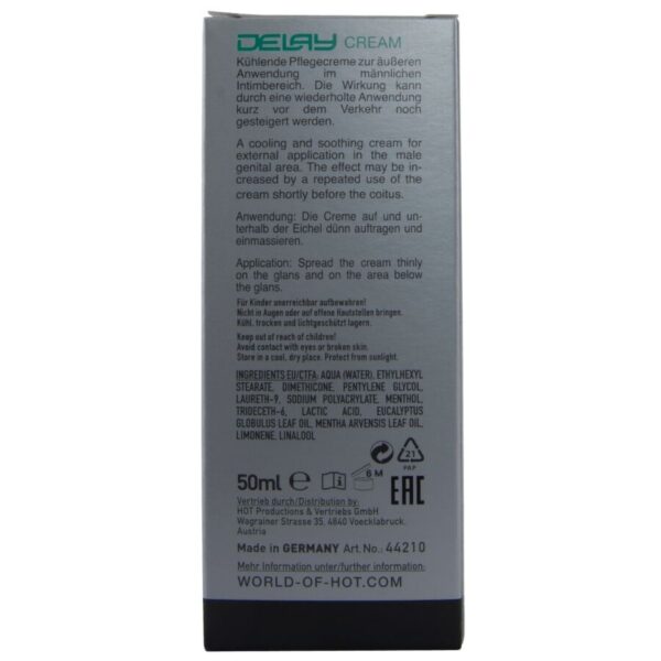 Hot — Delay Cream, 50 ml, Cooling — Delay Sprays & Gels — view 6