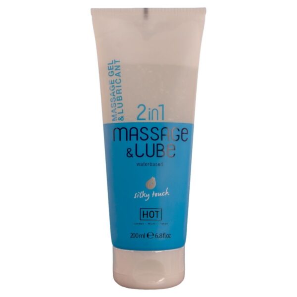 Hot Glide Silky Touch — Massage Gel, 200 ml, 2-in-1 — Lubes