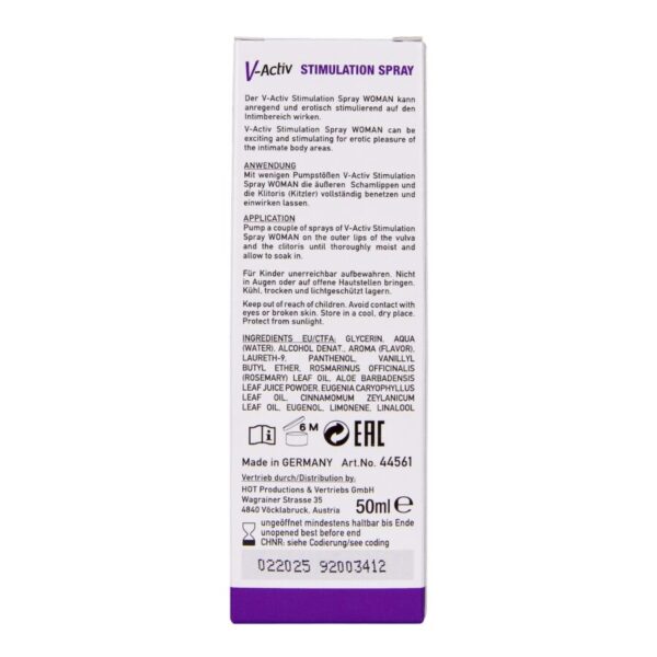 Hot V-Activ — Stimulating Spray, 50 ml — Arousal Gels for Women — view 7