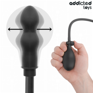 Addicted Toys Double 1 — Inflatable Butt Plug, Black — Anal — view 2