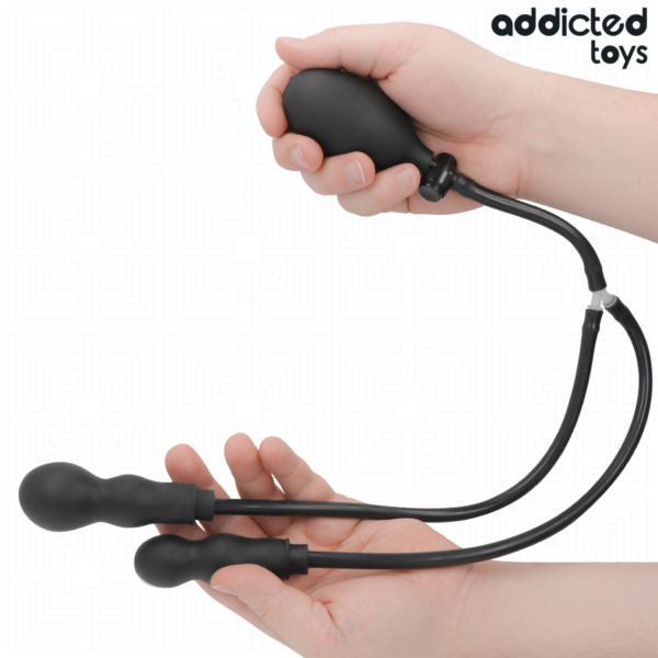 Addicted Toys Double 1 — Inflatable Butt Plug, Black — Anal — view 4
