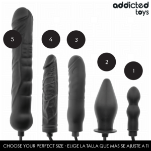Addicted Toys Double 1 — Inflatable Butt Plug, Black — Anal — view 3