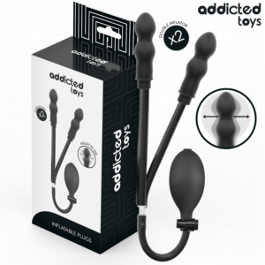 Addicted Toys Double 1 — Inflatable Butt Plug, Black — Anal