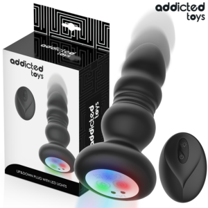Addicted Toys Thrusting LED — Vibrating Butt Plug, 11.9 cm, Black — Anal