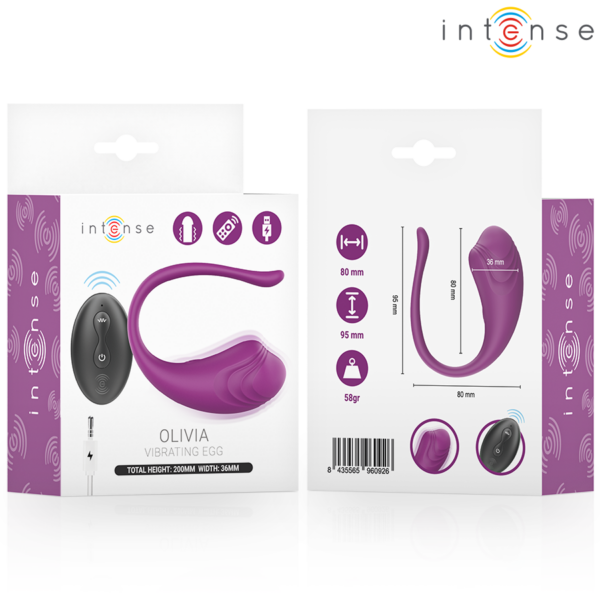 Intense Olivia — Vibrating Egg, Rechargeable, Purple — Clitoral Stimulators — view 3