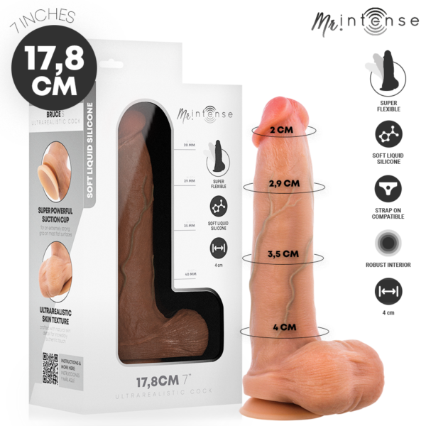 Mr Intense Bruce S — Silicone Dildo 17.8 cm — Anal