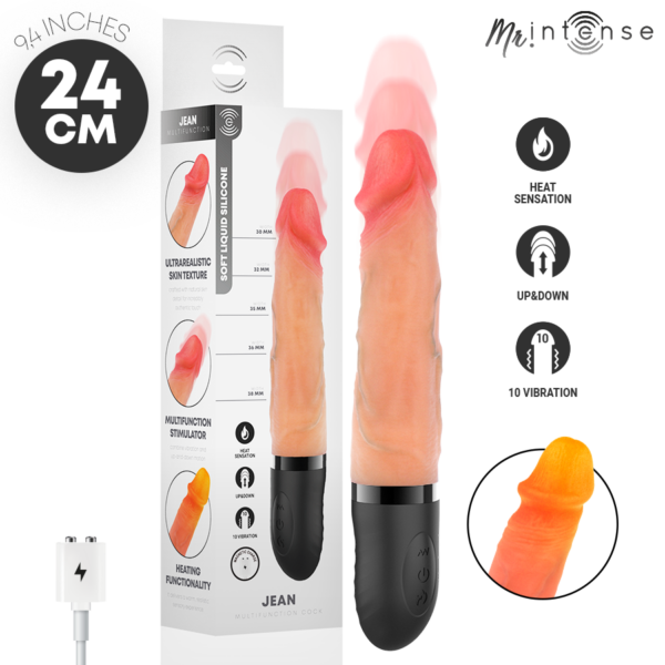 Mr Intense Jean — Realistic Vibrator, Heated, 24 cm — Realistic Vibrators