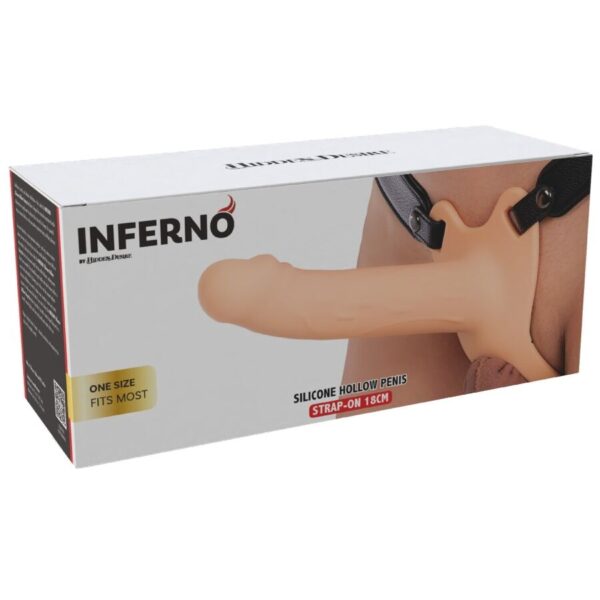 Hidden Desire Inferno — Hollow Strap-On, Silicone, 18 cm — Penis Accessories — view 6
