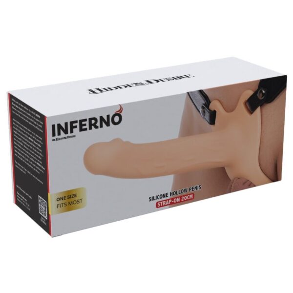 Hidden Desire Inferno — Hollow Strap-On, Silicone, 20 cm — Penis Accessories — view 6