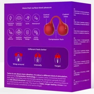 Snail Vibe Twinn — Clitoral Vibrator, Rechargeable, Cherry — Clitoral Stimulators — view 4