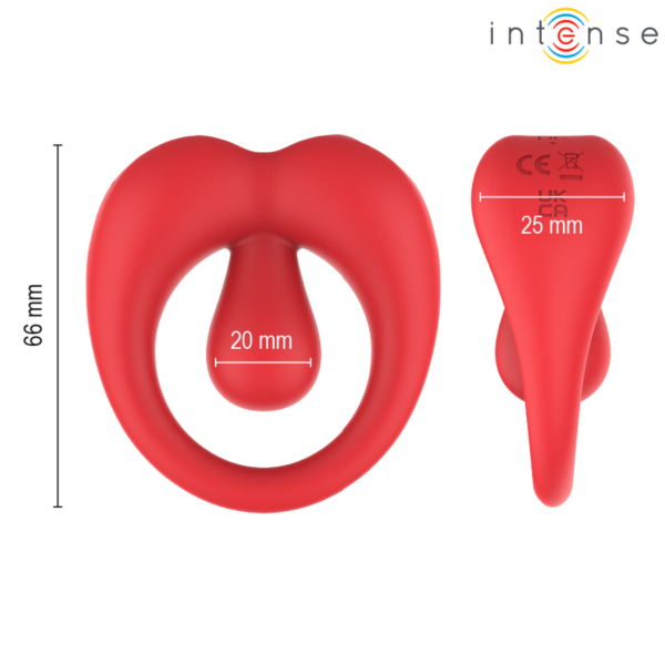 Intense Russell — Vibrating Cock Ring, Rechargeable, Red — Cock Rings — view 7