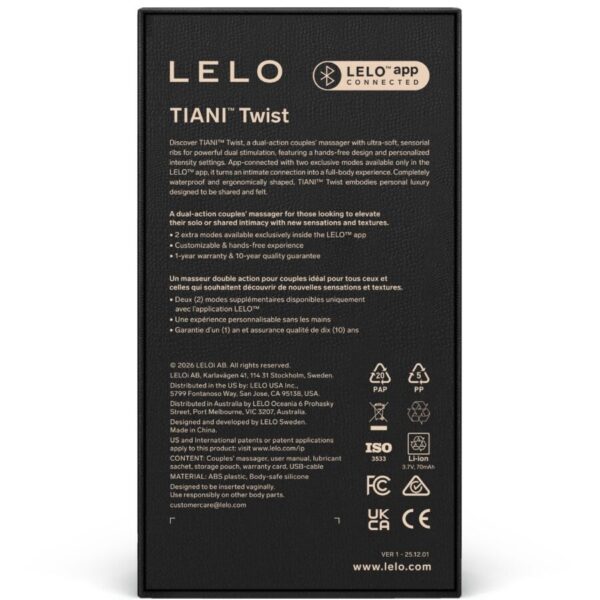 LELO Tiani Twist — Couples Vibrator, Waterproof, Lavender — view 2