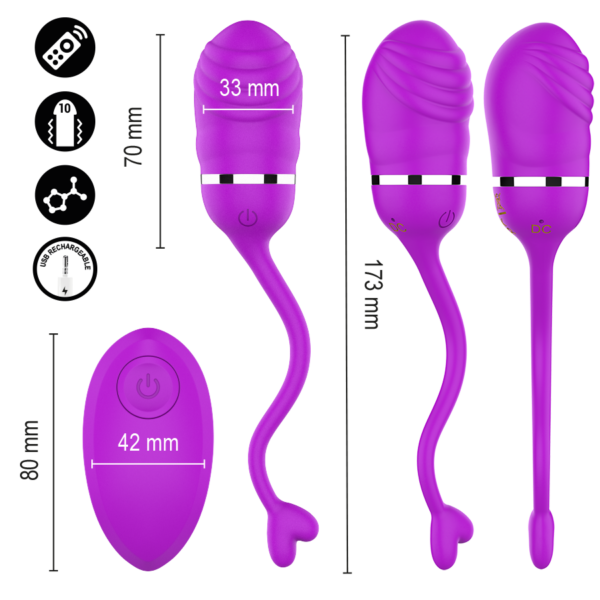 Intense Sookie — Vibrating Egg, Rechargeable, Purple — Remote Control Vibrators — view 4