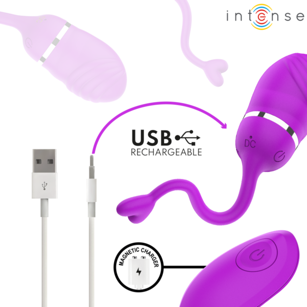 Intense Sookie — Vibrating Egg, Rechargeable, Purple — Remote Control Vibrators — view 7