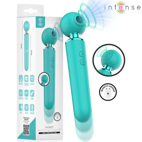 Intense Hamby — Clit Sucker, Waterproof, Turquoise — Air Pulse Vibrators