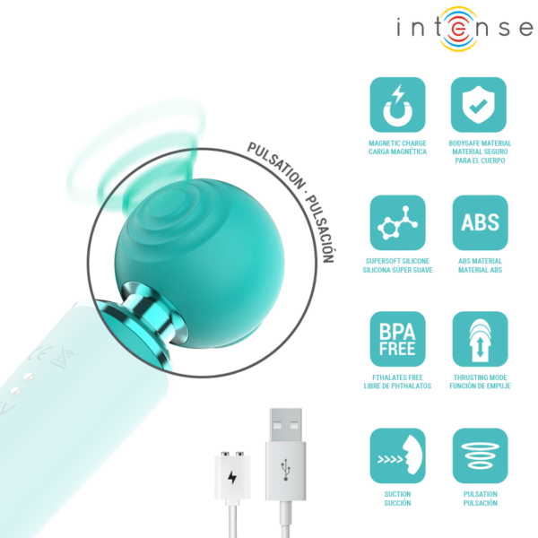 Intense Hamby — Clit Sucker, Waterproof, Turquoise — Air Pulse Vibrators — view 8
