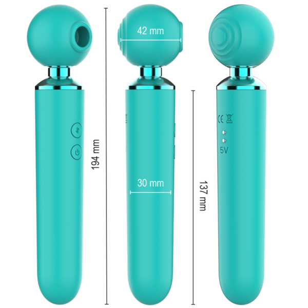 Intense Hamby — Clit Sucker, Waterproof, Turquoise — Air Pulse Vibrators — view 9