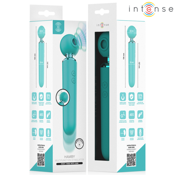 Intense Hamby — Clit Sucker, Waterproof, Turquoise — Air Pulse Vibrators — view 10