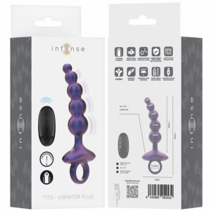 Intense Tito 3 — Vibrating Butt Plug, Remote Control, Purple — Anal — view 3