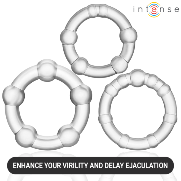 Intense Bourne — Cock Ring Set, Transparent — Classic Cock Rings — view 6