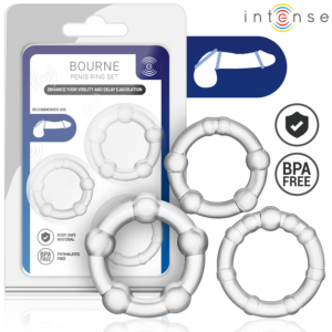 Intense Bourne — Cock Ring Set, Transparent — Classic Cock Rings