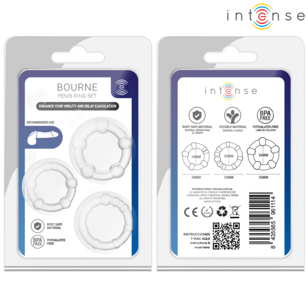 Intense Bourne — Cock Ring Set, Transparent — Classic Cock Rings — view 5
