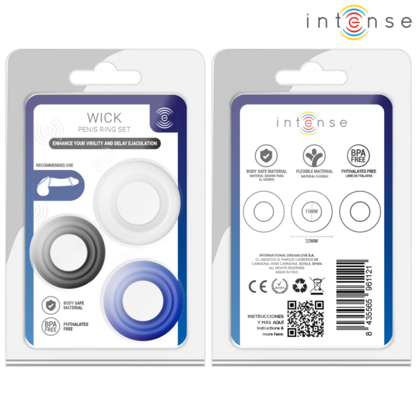 Intense Wick — Cock Ring Set, Multicolour — Classic Cock Rings — view 5