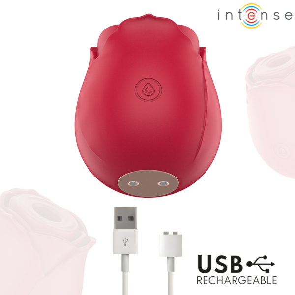 Intense Camellia — Air Pulse Stimulator, Rechargeable, Bordeaux — Clitoral Stimulators — view 5