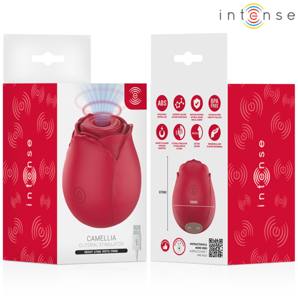 Intense Camellia — Air Pulse Stimulator, Rechargeable, Bordeaux — Clitoral Stimulators — view 3