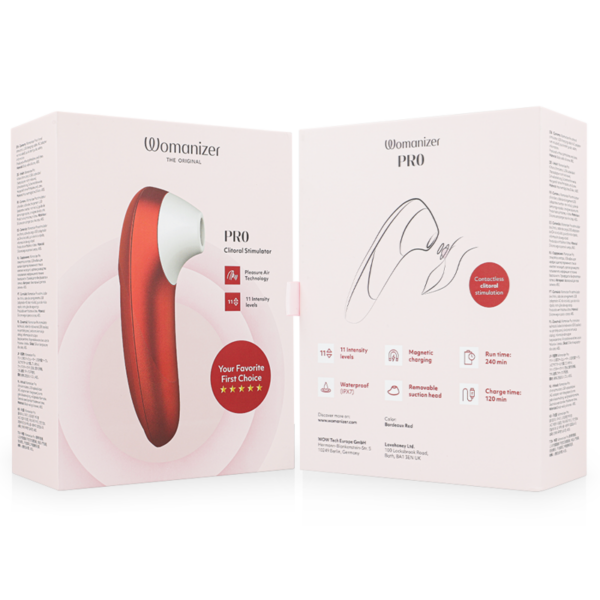 Womanizer Pro Vibrant — Air Pulse Stimulator, Burgundy — Clitoral Stimulators — view 4