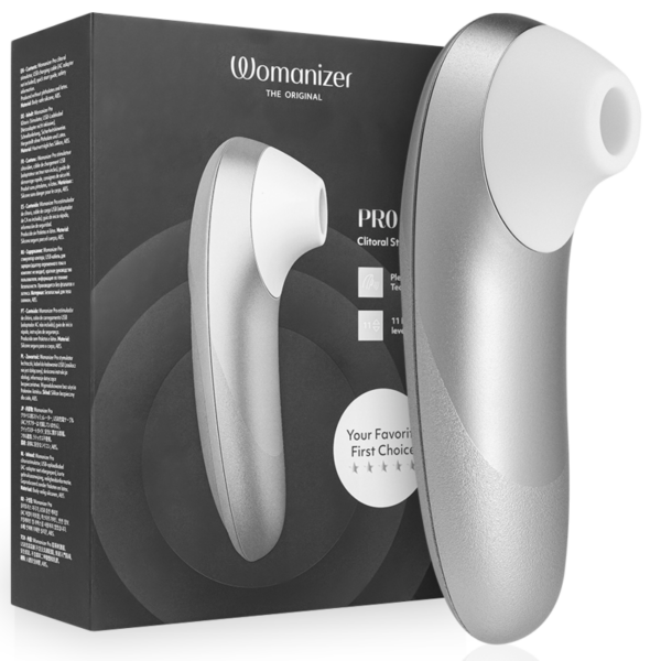 Womanizer Pro Vibrant — Air Pulse Stimulator, Silver Grey — Clitoral Stimulators