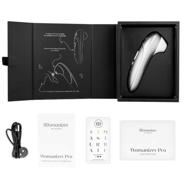 Womanizer Pro Vibrant — Air Pulse Stimulator, Silver Grey — Clitoral Stimulators — view 5
