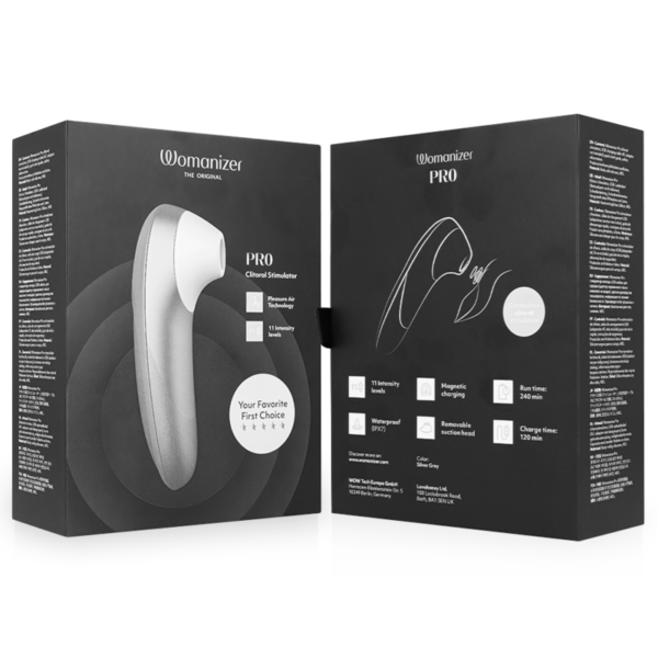 Womanizer Pro Vibrant — Air Pulse Stimulator, Silver Grey — Clitoral Stimulators — view 7