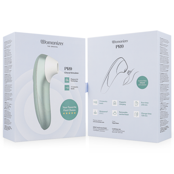 Womanizer Pro Vibrant — Air Pulse Stimulator, Sage Green — Clitoral Stimulators — view 6