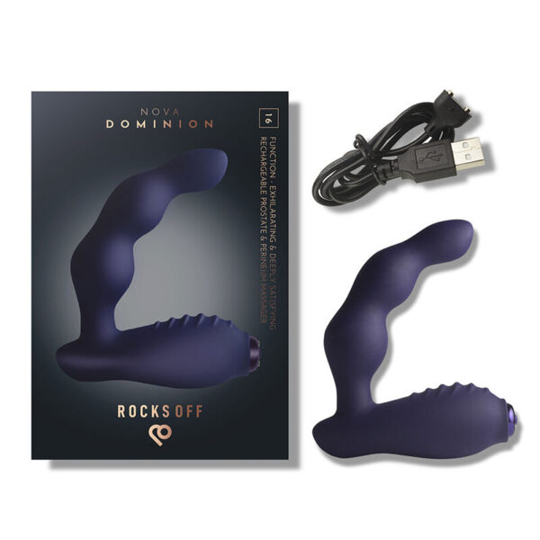 Rocks-Off Nova Dominion — Prostate Vibrator, Rechargeable, Blue — Anal — view 4