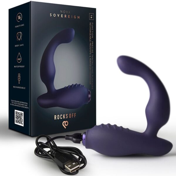 Rocks-Off Nova Sovereign — Prostate Vibrator, Rechargeable, Blue — Anal