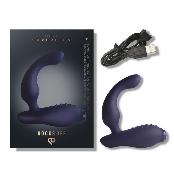 Rocks-Off Nova Sovereign — Prostate Vibrator, Rechargeable, Blue — Anal — view 3